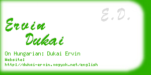 ervin dukai business card